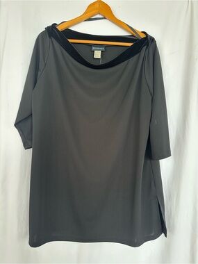 Black Top with Black Velvet Trim